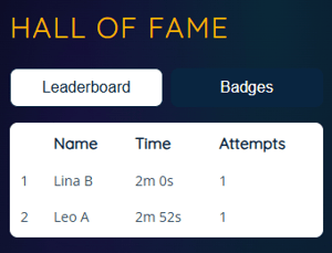 App - Escape Room - Hall of Fame