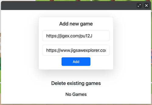 App - Puzzle - Add New Game - Links