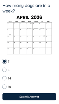 App - Quiz Race - Question Multiple Choice