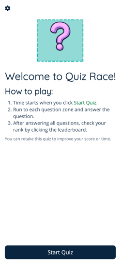 App - Quiz Race - Start - Admin