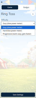 App - Ring Toss - Side Drawer - Admin Settings