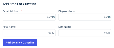 Approved Guestlist - Add Guest by Email