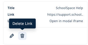 Asset Selection Menu - Configuration - Links - Delete Link