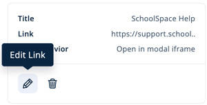 Asset Selection Menu - Configuration - Links - Edit Link