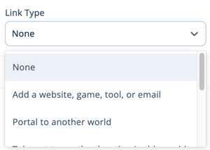 Asset Selection Menu - Configuration - Links - Link Type - None