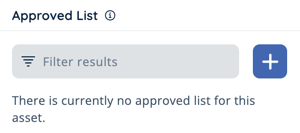 Asset Selection Menu - Configuration - Zones - Approved List