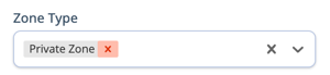 Asset Selection Menu - Configuration - Zones - Zone Type - Private Zone Remove