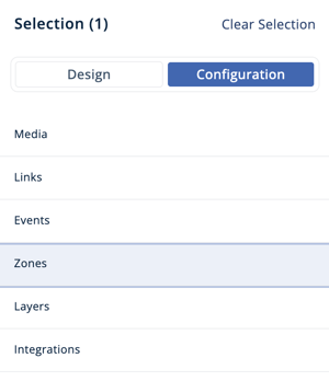 Asset Selection Menu - Configuration - Zones