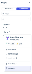 Block User - Current Users
