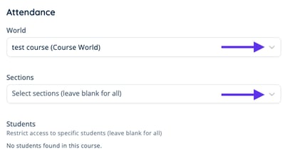 Canvas - Events - Create Event - Attendance