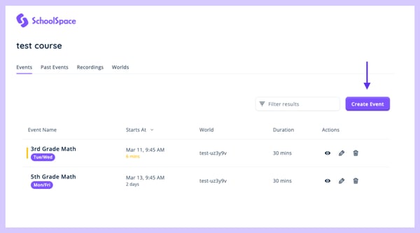 Canvas - Events - Create Event