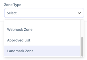 Configuration - Landmark Zone - Zone Type