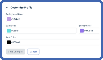 Dashboard - Update Profile Colors - Frame