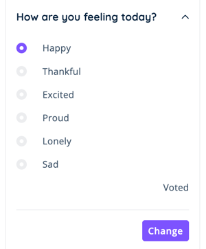 Polls - Live - Results Hidden - Change Vote - Student