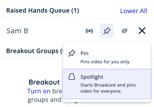 Raise Hand Queue - Spotlight