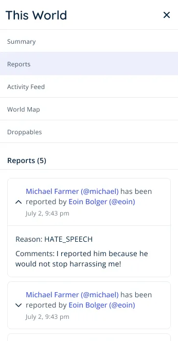 Reports Drawer