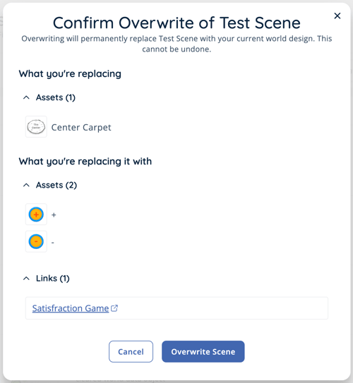 Scene - Overwrite Scene Modal