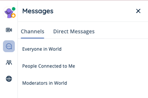 An image displaying the options available when the Messages button on the left sidebar is selected in SchoolSpace.
