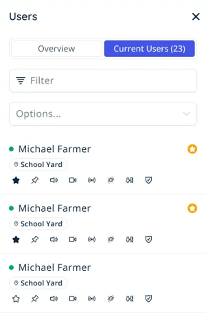 Users Drawer Current Users Tab