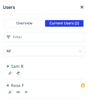 Users Menu - Current Users Tab - Student Non Admin