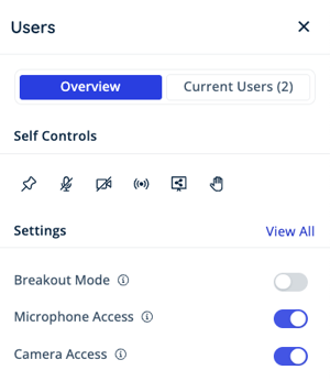 Users Menu - Overview Tab - Admin