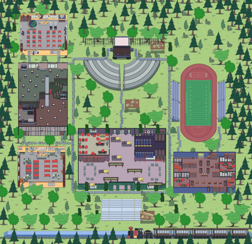 Virtual School Template - Paper Art School - World Map - Cropped