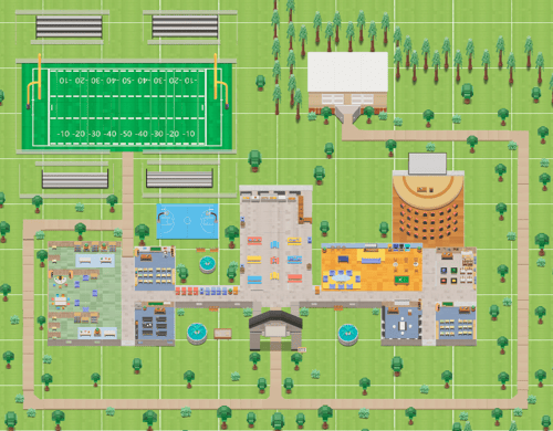 Virtual School Template - Toy Brick - World Map