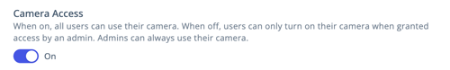 World Settings - General User Controls - Camera Access