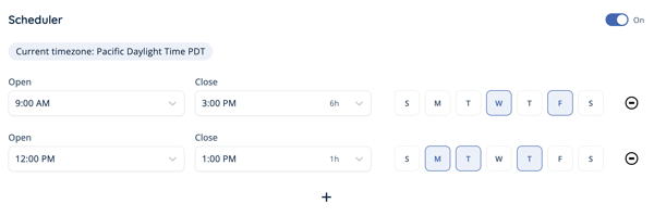 World Settings - Open Close World - Scheduler